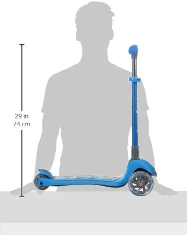 Trotineta pentru copii, Nichiduta, pliabila cu structura usoara din aluminiu, ghidon reglabil in 4 pozitii, roti silentioase din PU cu lumina LED, dimensiune 58 x 25.9 x 82 cm, Blue - 4