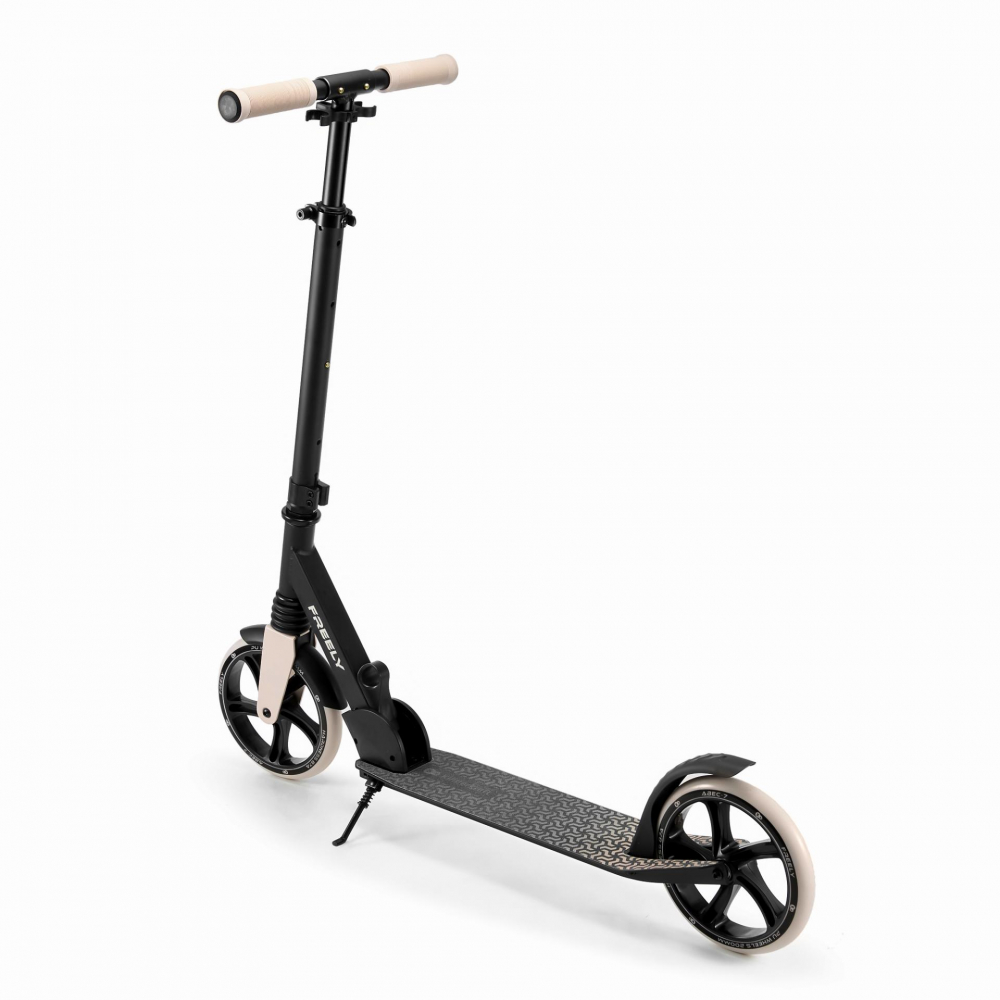 Trotineta pliabila Kinderkraft Freely Beige cu ghidon reglabil, cric, greutate admisa 100 kg - 1 | YEO