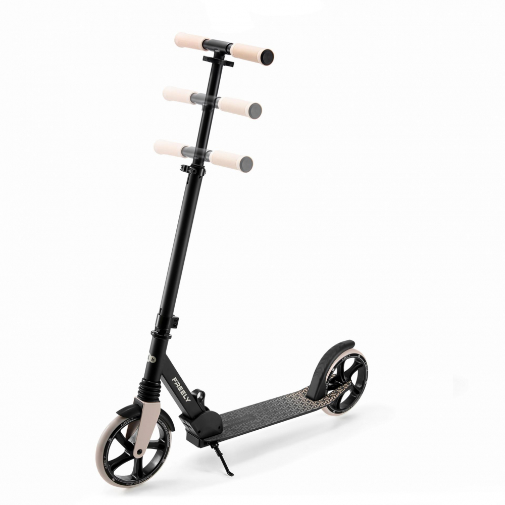 Trotineta pliabila Kinderkraft Freely Beige cu ghidon reglabil, cric, greutate admisa 100 kg - 3