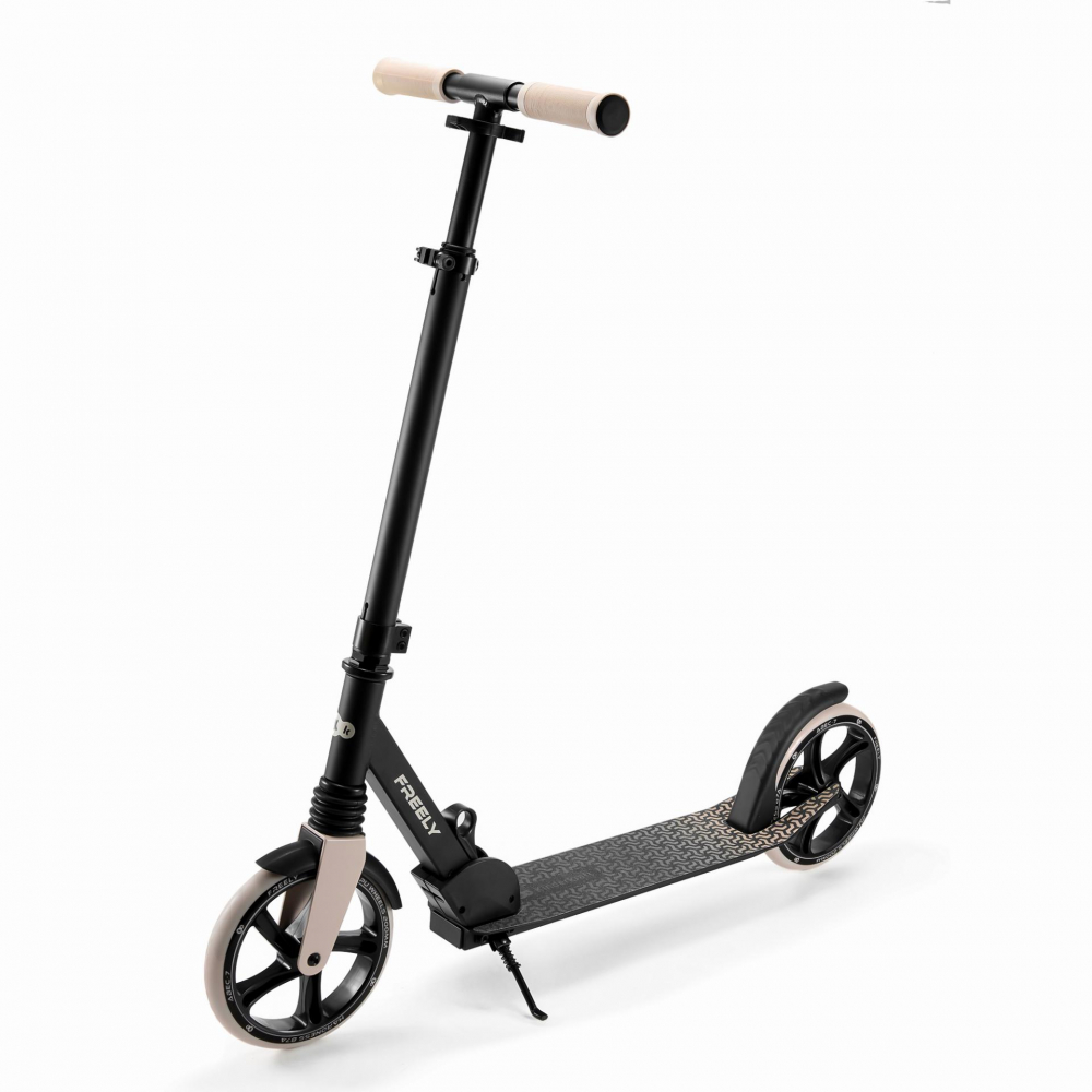 Trotineta pliabila Kinderkraft Freely Beige cu ghidon reglabil cric greutate admisa 100 kg