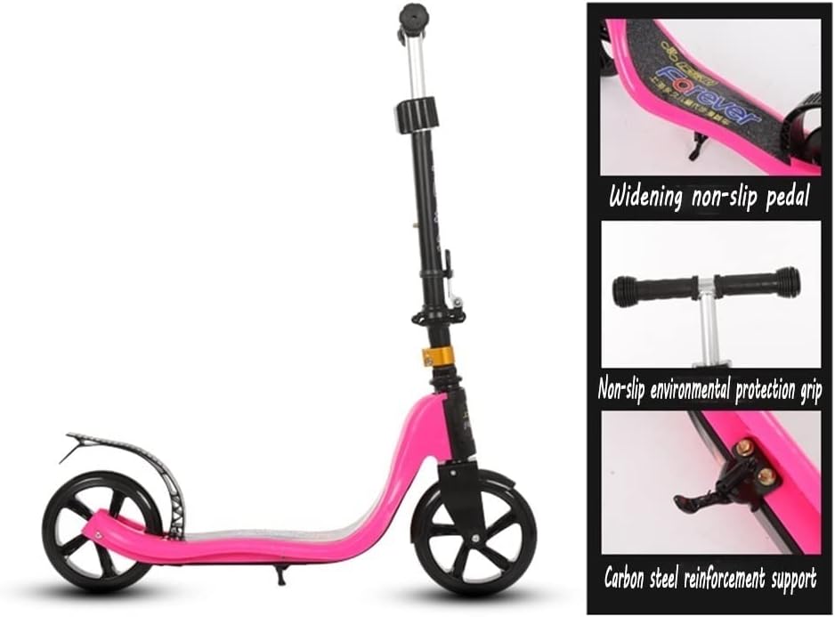 Trotineta pentru copii Nichiduta Rose, pliabila, cu inaltime reglabila in 5 pozitii, cu platforma antiderapanta, greutate maxima admisa 80 kg, frana spate, cric - 3 | YEO