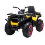 Atv electric pentru copii Nichiduta Desert 90W Yellow, Acumulator 12V 7Ah, Telecomanda 2.4G, Roti din cauciuc EVA, Pornire la cheie, Unitate audio cu muzica si display, Suspensii,Spatar inalt
