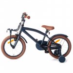 Bicicleta pentru copii Procart Cool Boy Bleumarin 16 inch, cadru otel 26 cm, frana v-brake, suport frontal, roti ajutatoare, far