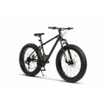 Bicicleta MTB-HT Fat Bike Velors Hercules V2619D Negru/Gri, roti 26 inch, 21 Viteze, Echipare Shimano, Frane Disc, Cauciucuri Late 26x4.0