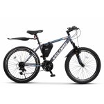 Bicicleta MTB-HT Velors Neptune 2.4 V24215G Gri/Albastru, roti 24 inch, 21 viteze, greutate suportata 80 kg