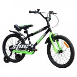 Bicicleta pentru copii Novokids SplendOr Boom PRO Edition Verde Cu bidon pentru apa, Roti 14 inch, Greutate admisa 50 kg, Cadru din otel, Roti ajutatoare detasabile, Ghidon reglabil pe inaltime