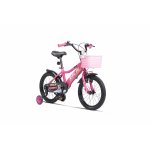 Bicicleta pentru copii Rich bike R1605A Roz/Alb, roti 16 inch, frana fata V-Brake, frana spate tambur, roti ajutatoare , greutate suportata 60 kg, inaltime utilizator 100-115 cm