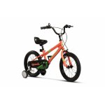Bicicleta pentru copii Velors V1603B Portocaliu/Verde, roti 16 inch, inaltime utilizator 100-115 cm, greutate suportata 60 kg