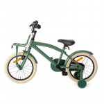 Bicicleta pentru copii Procart Verde 16 inch, reglabila pe inaltime, v-brake, cadru otel, roti ajutatoare, far si stop