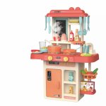 Bucatarie pentru copii Buba Home Kitchen 889-168 cu frigider, 42 accesorii, sunete si lumini