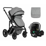 Carucior copii transformabil 3in1 KikkaBoo Darling LightGrey 2024,Reversibil,Cadru din aluminiu,Roti pivotante,Suspensii,Spatar reglabil,Maner parinte reglabil,Scaun auto i-Size,Geanta,Suport pahar,Husa picioare,Plasa insecte