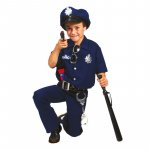 Costum de carnaval politist albastru inchis 4 piese marime 128