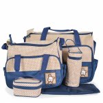 Set 5 piese cu Geanta multifunctionala pentru mamici Cangaroo Mama Bag Stella Navy compartimente practice,cu maner reglabil,husa termoizolanta pentru biberon,salteluta, gentuta suzete si geanta scutece