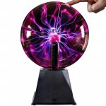 Glob luminos cu plasma, senzor atingere, efect fulger, diametru 10 cm