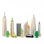 Cuburi fosforescente din lemn Wonderworld Glow City cladiri
