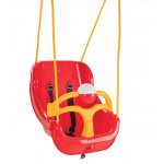 Leagan mare pentru copii Pilsan Big Swing Rosu cu bara de protectie detasabila,bila cu zornaitoare,centuri de siguranta,franghie 160cm reglabila,greutate maxima suportata 100kg