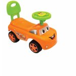 Masinuta pentru copii Novokids Dream Car Portocaliu fara Pedale, greutate admisa 25 kg, Cu Sunete, Spatar de Protectie si Volan