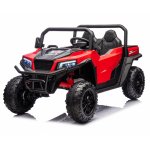 Masinuta electrica pentru 2 copii Nichiduta Speed 4x4 Red cu remorca,telecomanda 2.4G,acumulator 12V10Ah,4 motoare,roti din cauciuc EVA,scaun din piele,suspensii,faruri cu lumini LED,mufa USB,MP3,Bluetooth,centuri siguranta