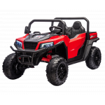 Masinuta electrica pentru 2 copii Nichiduta Speed 4x4 Red cu remorca,telecomanda 2.4G,acumulator 12V10Ah,4 motoare,roti din cauciuc EVA,scaun din piele,suspensii,faruri cu lumini LED,mufa USB,MP3,Bluetooth,centuri siguranta