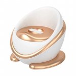 Olita pentru copii, Little Mom, design modern, cu adaptor moale din spuma PU, vas de colectare detasabil, spatar ergonomic, baza antiderapanta, dimensiune 18.5 x 33.5 x 28.5 cm, Gold Capsule