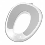 Reductor WC pentru copii Little Mom Grey, design ergonomic, antiderapant, cu suport de agatare, compatibilitate universala, pentru copii cu varsta pana la 7 ani, protectie impotriva stropilor