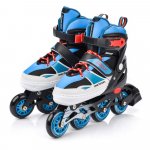 Role pentru copii Meteor Blue Rox cu dimensiune reglabila, roti din PU, cadru din aluminiu si rulmenti din carbon ABEC-7, masura S 30-33