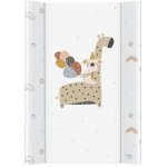 Saltea de infasat Ceba Baby Comfort Girafa 50x70 cm cu Intaritura, Grosime 3 cm, Sistem Anti-Alunecare