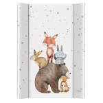 Saltea de infasat Ceba Baby Ultra Light Forest Friends 50x70cm cu Intaritura, Grosime 3cm, Sistem Siguranta si Anti-Alunecare