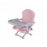 Scaun de masa pentru copii, Little Mom, model tip booster, design compact, pliabil si portabil, inaltime reglabila 4 pozitii, tavita detabila, compatibilitate universala, dimensiune 50 x 30 x 35 cm, Pink