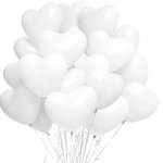 Set 100 baloane forma inimioara 30 cm latex alb
