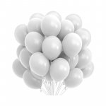Set 100 baloane petrecere, material latex, forma ovala 30 cm culoare alb