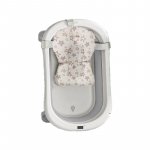 Set Cadita pliabila Little Mom cu Termometru si Hamac pentru copii Grey