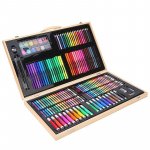 Trusa de pictura si desen Procart 180 piese in cutie depozitare lemn