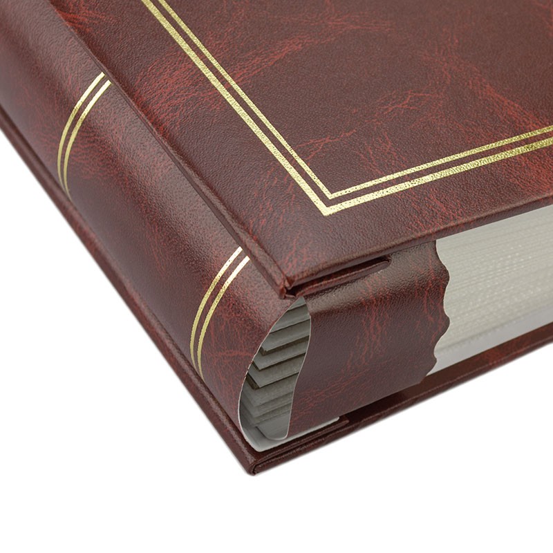 Album clasic pentru fotografii, 10x15, 500 poze, tip carte, buzunare slip in culoare maro