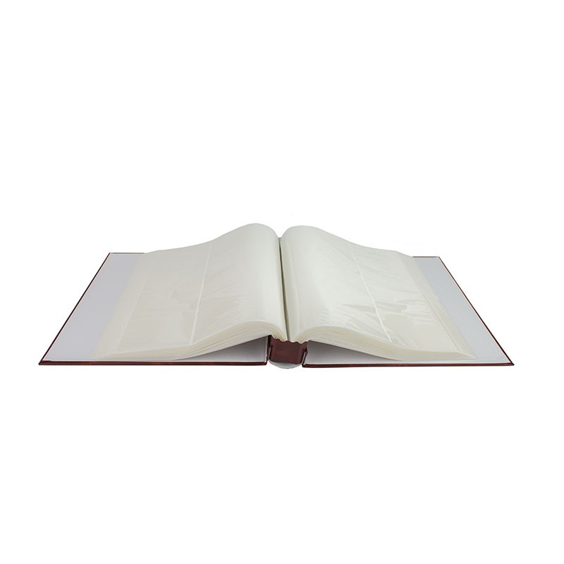 Album clasic pentru fotografii, 10x15, 500 poze, tip carte, buzunare slip in culoare maro - 1