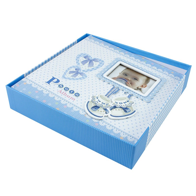 Album foto baby milo personalizabil, 200 poze format 10x15 cm, cutie culoare albastru - 1