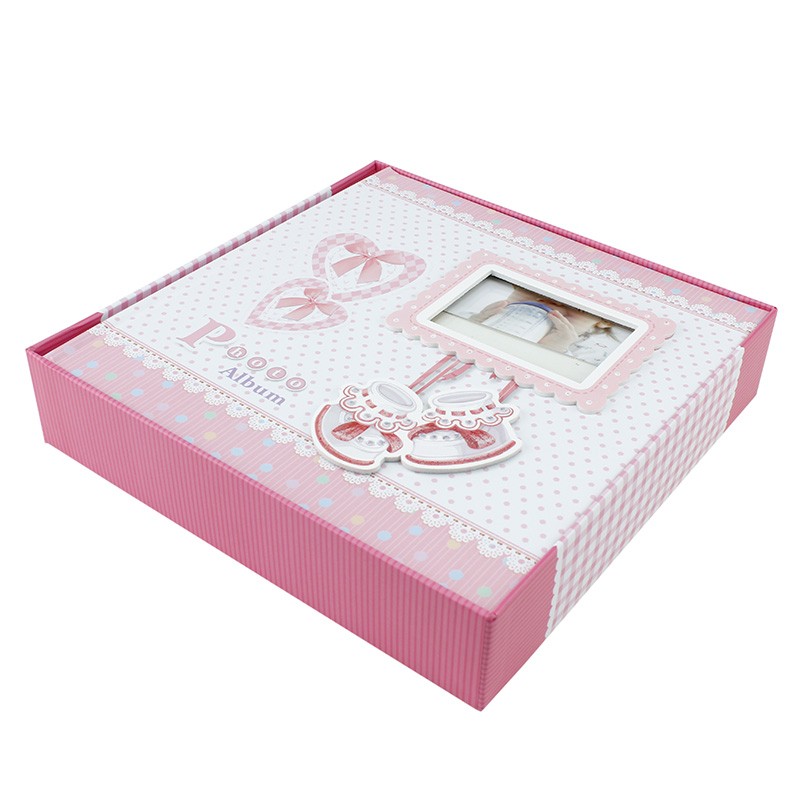 Album foto baby milo personalizabil, 200 poze format 10x15 cm, cutie culoare roz - 3