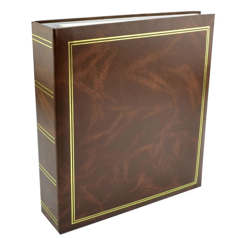 Album foto classic 23x28 cm, 50 pagini albe autoadezive, tip caiet mecanic culoare maro