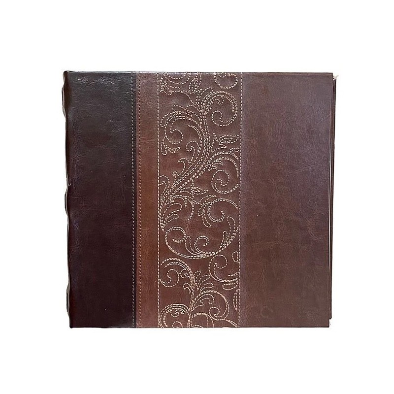 Album foto piele ecologica, coperta vintage, format 10x15, stocare 200 fotografii culoare maro inchis