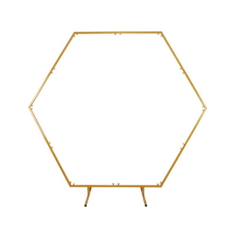 Arcada decor evenimente, forma hexagonala, cadru metal, diametru 2 m, aurie - 1 | YEO