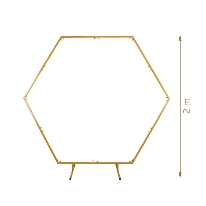 Arcada decor evenimente, forma hexagonala, cadru metal, diametru 2 m, aurie - 5