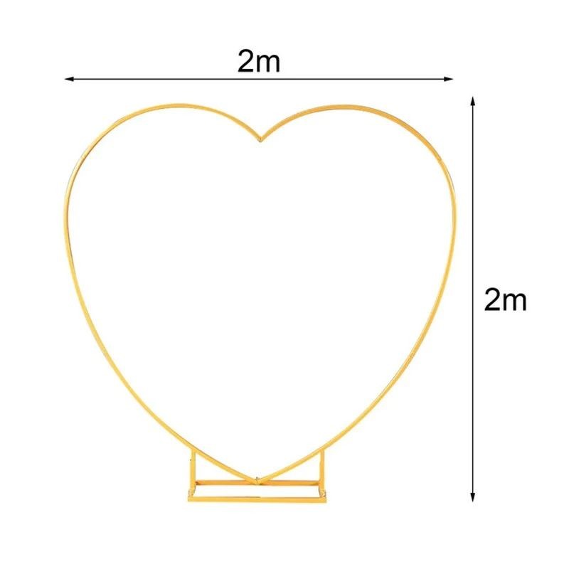 Arcada metalica in forma de inima, decor evenimente, 2 x 2 m, auriu