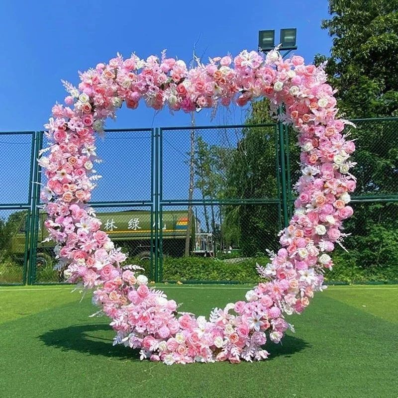 Arcada metalica in forma de inima, decor evenimente, 2 x 2 m, auriu - 4