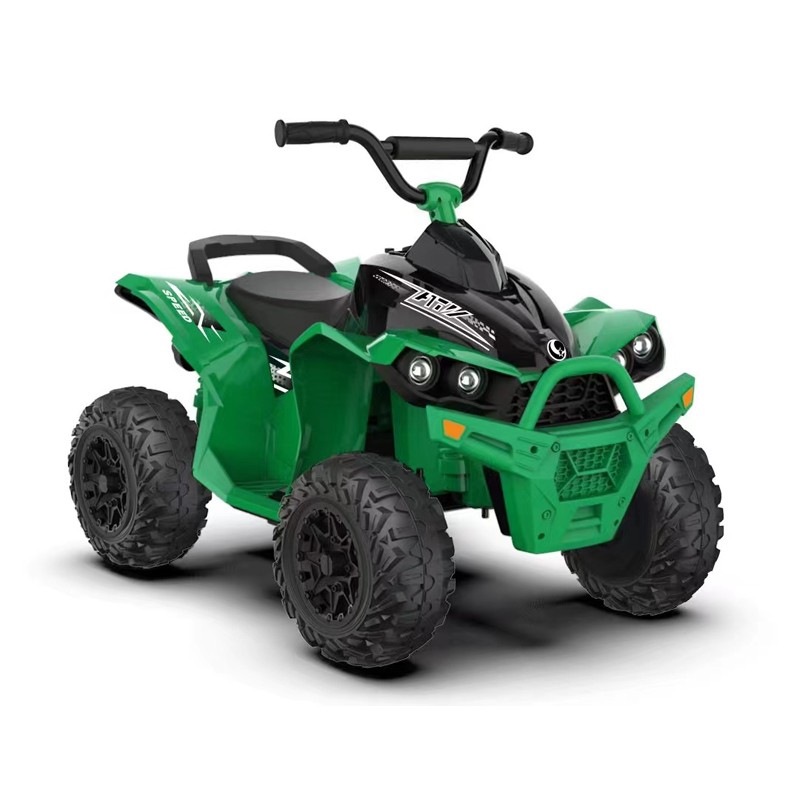 Atv electric pentru copii, 2 x 35w, 2 trepte de viteza, claxon, muzica, lumini fata, roti spuma eva, 3-8 ani, verde - 5