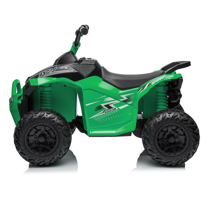 Atv electric pentru copii, 2 x 35w, 2 trepte de viteza, claxon, muzica, lumini fata, roti spuma eva, 3-8 ani, verde - 2