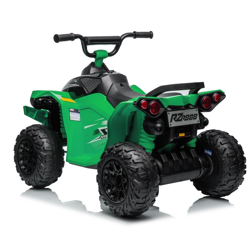 Atv electric pentru copii, 2 x 35w, 2 trepte de viteza, claxon, muzica, lumini fata, roti spuma eva, 3-8 ani, verde - 3