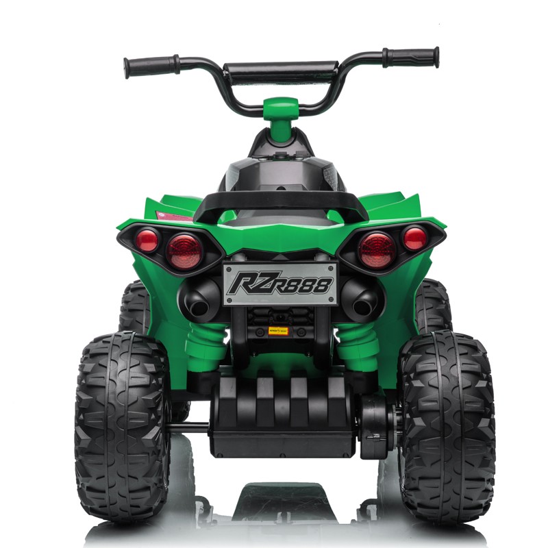 Atv electric pentru copii, 2 x 35w, 2 trepte de viteza, claxon, muzica, lumini fata, roti spuma eva, 3-8 ani, verde - 4