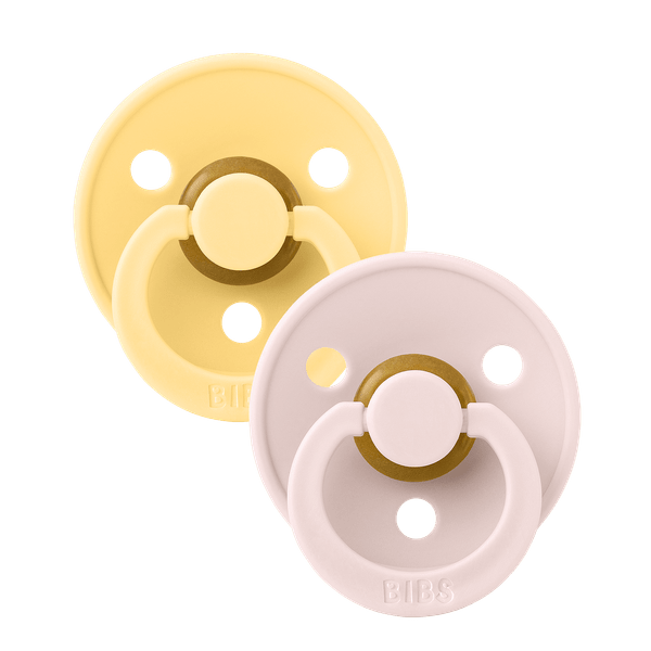 Set 2 suzete Bibs Colour Latex, tetina rotunda, 6 luni + Pale ButterPetal