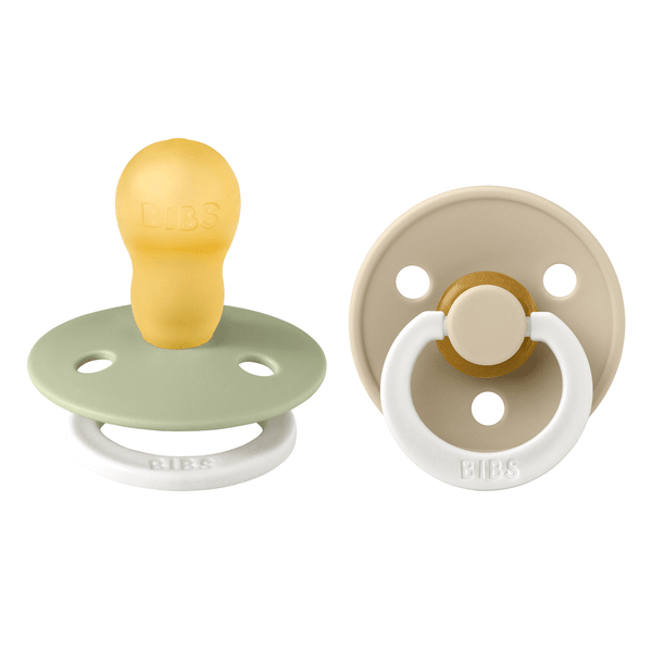Set 2 suzete Bibs fosforescente Colour Glow Latex, tetina rotunda, 18 luni + SageVanilla - 2 | YEO