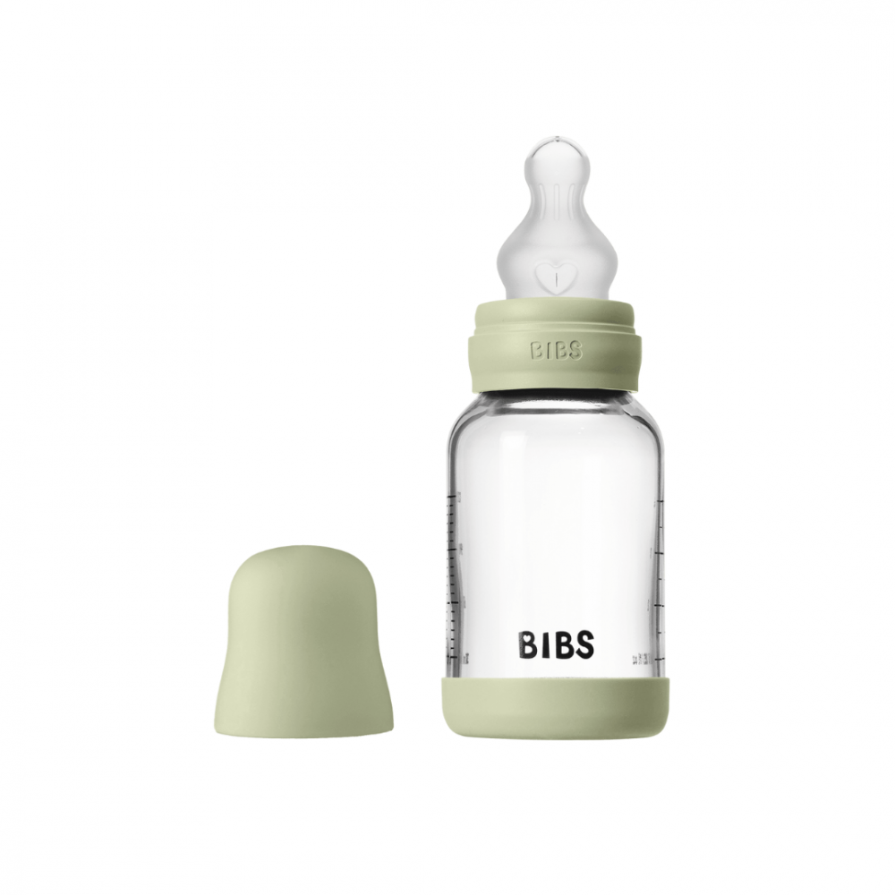 Set complet biberon din sticla anticolici cu tetina din silicon flux lent 120 ml Sage - 2 | YEO